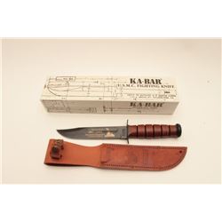 18AG-2 KABAR FIGHTING KNIFEU.S.M.C. KA-BAR Fighting Knife, new in the  box with leather scabbard.  T