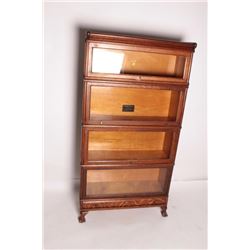 18EMY-1 LAWYER'S BOOKCASEAntique quarter sawn oak four stack lawyer’s  bookcase with bottom drawer, 