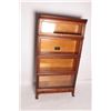 Image 1 : 18EMY-1 LAWYER'S BOOKCASEAntique quarter sawn oak four stack lawyer’s  bookcase with bottom drawer, 