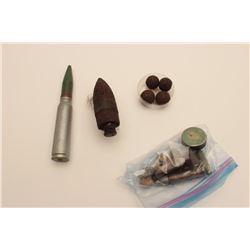 18AL-29 MISC. LOTMisc. projectile lot; dug up and collected;  includes large artillery round marked 