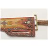 Image 2 : 18AP-51 INDIAN KNIFE20th Century Indian knife with stag grip and  painted hide sheath; approximately