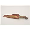 Image 4 : 18AP-51 INDIAN KNIFE20th Century Indian knife with stag grip and  painted hide sheath; approximately