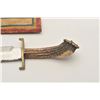 Image 9 : 18AP-51 INDIAN KNIFE20th Century Indian knife with stag grip and  painted hide sheath; approximately