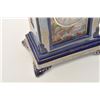 Image 3 : 17FU-23 LIMOGES FRANCE COBALT BLUE CIRCA 1960sFrench Limoges cobalt blue porcelain mantle   clock wi