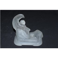 17FU-26 ART DECO NYMPH SATIN GLASS BASEArt Deco nymph, satin glass, approximately 6”  x 6” x 4”.    
