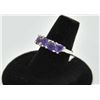 Image 1 : 18RPS-41 AMETHYST RINGOne ladies ring set with 5 trilliant amethyst  in white gold EST:$225-450