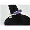 Image 2 : 18RPS-41 AMETHYST RINGOne ladies ring set with 5 trilliant amethyst  in white gold EST:$225-450