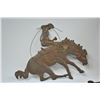 Image 3 : 17LW-14 WESTERN THEME LOTWestern Theme lot, Door knocker, metal plaque  of Roper, Whip of branded le