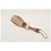 Image 1 : 18AP-56 FANCeremonial Indian feather fan with decorated  wood handle; approximately 14” overall.    