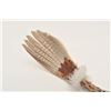 Image 3 : 18AP-56 FANCeremonial Indian feather fan with decorated  wood handle; approximately 14” overall.    