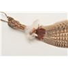 Image 6 : 18AP-56 FANCeremonial Indian feather fan with decorated  wood handle; approximately 14” overall.    