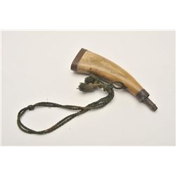 18AP-58 LIBERTY SCRIMED ON HORNLiberty head scrimshawed on powder horn with  brass bottom and charge