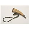 Image 1 : 18AP-58 LIBERTY SCRIMED ON HORNLiberty head scrimshawed on powder horn with  brass bottom and charge