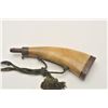 Image 5 : 18AP-58 LIBERTY SCRIMED ON HORNLiberty head scrimshawed on powder horn with  brass bottom and charge