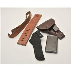 17MH-77 LOT OF SLINGS & HOLSTERSLot of misc. holsters, straps, oilers, metal  military field cleanin