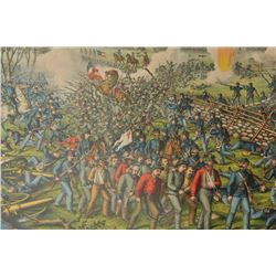 18QL-34 1864 CIVIL WAR PRINTFramed and matted color print entitled “The  Battle of Gettysburg”; appr