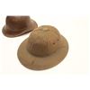 Image 2 : 18BF-7 2-HELMETSUSN marked tropical pith helmet and brass  French Fireman type helmet.  The pith hel