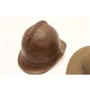 Image 4 : 18BF-7 2-HELMETSUSN marked tropical pith helmet and brass  French Fireman type helmet.  The pith hel