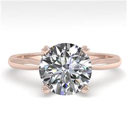 2 CTW Certified VS/SI Diamond Engagement Ring 14K Rose Gold - REF-1012Y5N - 38472
