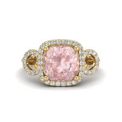 2.75 CTW Morganite & Micro VS/SI Diamond Certified Ring 14K Rose Gold - REF-70X9T - 23007
