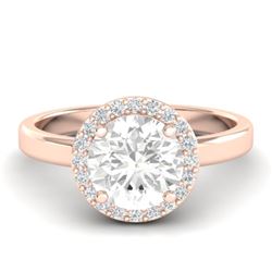 1.75 CTW VS/SI Diamond Certified Pave Ring Bridal 14K Rose Gold - REF-526N8Y - 21638