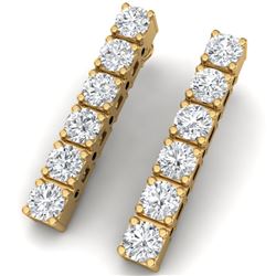 6 CTW Certified SI/I Diamond Earrings 18K Yellow Gold - REF-450N2Y - 39922