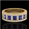 Image 1 : 1.75 CTW Tanzanite & Micro Pave VS/SI Diamond Inspired Ring 10K Yellow Gold - REF-64T4X - 20832