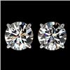 Image 1 : 3.05 CTW Certified H-SI/I Quality Diamond Solitaire Stud Earrings 10K White Gold - REF-633W3H - 3669