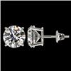 Image 2 : 3.05 CTW Certified H-SI/I Quality Diamond Solitaire Stud Earrings 10K White Gold - REF-633W3H - 3669