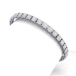 5 CTW Certified SI/I Diamond Halo Bracelet 18K White Gold - REF-327H3W - 40166
