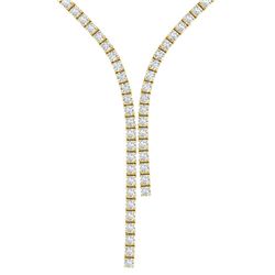 10 CTW Certified SI/I Diamond Necklace 18K Yellow Gold - REF-586T4X - 39904
