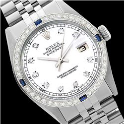 Rolex Ladies Stainless Steel, Diam Dial & Diam/Sapphire Bezel, Saph Crystal - REF-355A6N