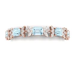 39.65 CTW Royalty Sky Topaz & VS Diamond Bracelet 18K Rose Gold - REF-356T4X - 39400