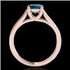 Image 2 : 1.5 CTW SI Certified Fancy Blue Diamond Solitaire Ring 10K Rose Gold - REF-260T2X - 35540