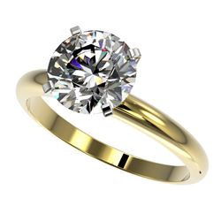 2.50 CTW Certified G-Si Quality Diamond Engagement Ring 10K Yellow Gold - REF-837N6Y - 32944