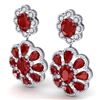 Image 2 : 33.88 CTW Royalty Designer Ruby & VS Diamond Earrings 18K White Gold - REF-472M8F - 39156