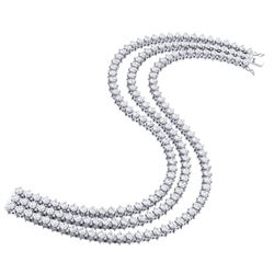 10 CTW Certified SI/I Diamond 2 Prong Bracelet 18K White Gold - REF-490Y9N - 40028