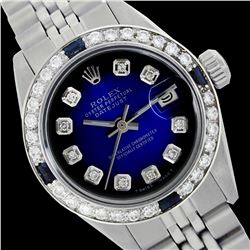 Rolex Ladies Stainless Steel, Diam Dial & Diam/Sapphire Bezel, Saph Crystal - REF-360M2H