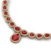 Image 2 : 51.41 CTW Royalty Ruby & VS Diamond Necklace 18K Yellow Gold - REF-1018X2T - 39425