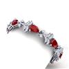 Image 2 : 24.8 CTW Royalty Designer Ruby & VS Diamond Bracelet 18K White Gold - REF-472K8R - 38733