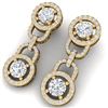 Image 1 : 4 CTW Certified SI/I Diamond Halo Earrings 18K Yellow Gold - REF-271M4F - 40105