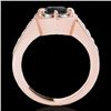Image 2 : 2 2 CTW Certified Vs Black Diamond Solitaire Halo Ring 10K Rose Gold - REF-91M3F - 34490