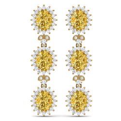 19.06 CTW Royalty Canary Citrine & VS Diamond Earrings 18K Yellow Gold - REF-336R4K - 38654