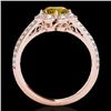 Image 2 : 1.5 CTW Certified Si Fancy Intense Yellow Diamond Solitaire Halo Ring 10K Rose Gold - REF-171R6K - 3