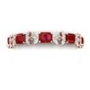 Image 1 : 38.13 CTW Royalty Ruby & VS Diamond Bracelet 18K Rose Gold - REF-490Y9N - 39394