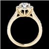 Image 2 : 2 CTW H-SI/I Certified Diamond Solitaire Halo Ring 10K Yellow Gold - REF-210W9H - 34080