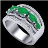 Image 2 : 2.25 CTW Emerald & Micro Pave VS/SI Diamond Certified Designer Ring 10K White Gold - REF-71K3R - 208