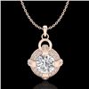Image 1 : 1.57 CTW VS/SI Diamond Micro Pave Stud Necklace 18K Rose Gold - REF-229M3F - 36954