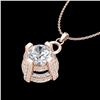 Image 2 : 1.57 CTW VS/SI Diamond Micro Pave Stud Necklace 18K Rose Gold - REF-229M3F - 36954