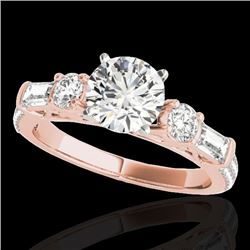 2.5 CTW H-SI/I Certified Diamond Pave Solitaire Ring 10K Rose Gold - REF-411M5F - 35481